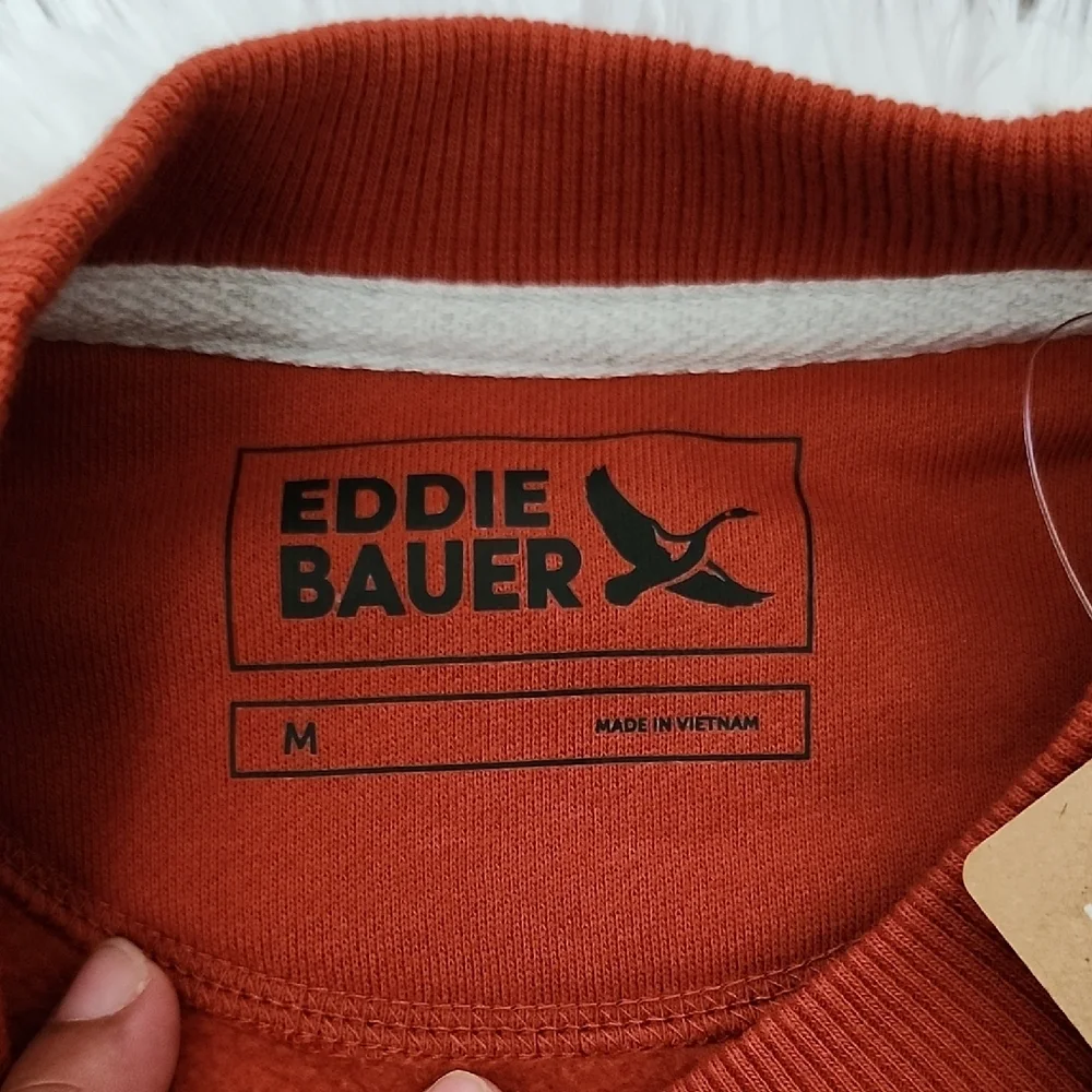 Eddie Bauer Men's Rust Crewneck Sweater NWT M Outdoor Casual Knit - Picture 2 of 7